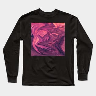 Red Sunset Liquify Art Long Sleeve T-Shirt